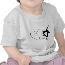 Love is Figure Skating, Girl Skater & Heart T-shirts