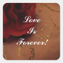 Love Is Forever Rose Square Sticker