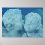 Love is in the Air, Vintage Stone Angels Kissing Posters