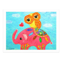 Love Is Like An Elephant Postcard