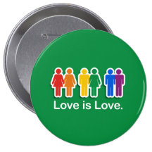 LOVE IS LOVE GREEN PINS