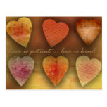 Love is patient; love is kind post card
