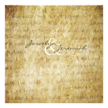 Love is Patient Vintage Wedding Invitation