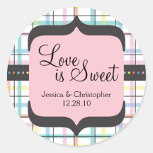 Love is Sweet - Colourful Plaid Sticker