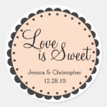 Love is Sweet - Scalloped Edge - Personlize Stickers