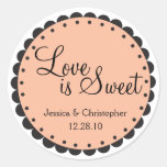 Love is Sweet - Scalloped Edge - Personlize Stickers