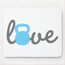 Love Kettlebell Blue Mouse Pads
