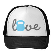 Love Kettlebell Blue Trucker Hat