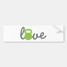 Love Kettlebell Green Bumper Stickers