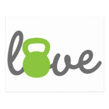 Love Kettlebell Green Postcards