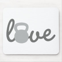 Love Kettlebell Grey Mousepads