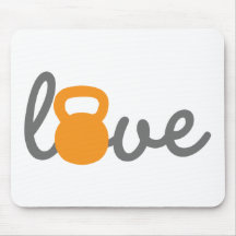 Love Kettlebell Orange Mouse Pad