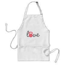 Love Kettlebell Pink Aprons