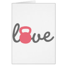 Love Kettlebell Pink Card