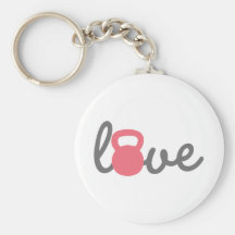 Love Kettlebell Pink Key Chain
