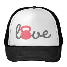 Love Kettlebell Pink Mesh Hats