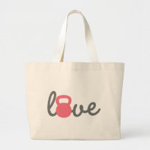 Love Kettlebell Pink Tote Bag