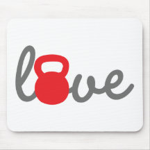 Love Kettlebell Red Mouse Pads