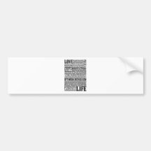 'Love Life' Inspiring & Motivating Products (B&W) Bumper Stickers