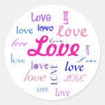 Love, love, love... round sticker