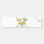Love Luv You Mum Shirts Bumper Sticker
