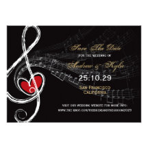 Love & Music Artist Photo Save The Date Announceme Custom Invitations