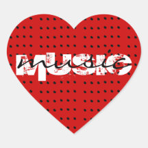 love music heart sticker