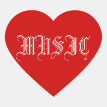 love music heart stickers