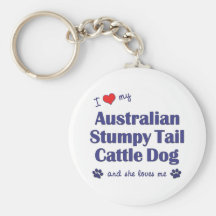 Love My Aust. Stumpy Tail Cattle Dog (Female Dog) Key Chain