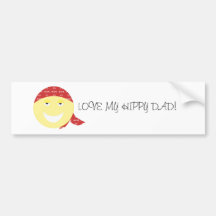 LOVE MY HIPPY DAD BUMPER STICKER
