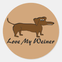 Love My Weiner Dog Gifts and Apparel Stickers
