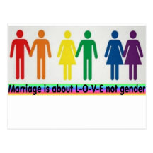 Love not gender postcard