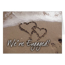 Love on the beach engagement card