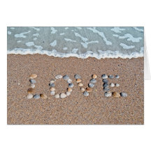 Love on the beach greeting card