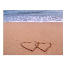 Love on the beach postcards