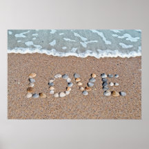 Love on the beach posters