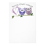 Love Owl~ways, cute Owls art gifts Personalized Stationery
