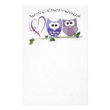 Love Owl~ways, cute Owls art gifts Personalized Stationery