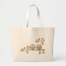 Love Owls in Tree Canvas Bag