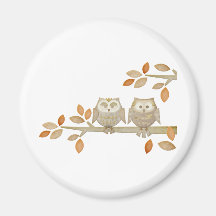 Love Owls in Tree Fridge Magnets