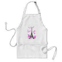 LOVE PARIS EIFFEL TOWER PRINT APRONS