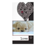 Love, peace and dogs photo card template