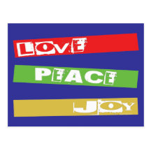 LOVE PEACE JOY POSTCARDS
