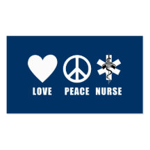 Love Peace Nurse Business Cards