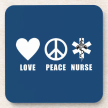 Love Peace Nurse Drink Coasters