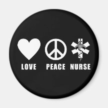 Love Peace Nurse Fridge Magnet