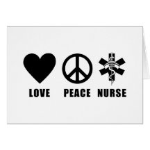 Love Peace Nurse Greeting Cards