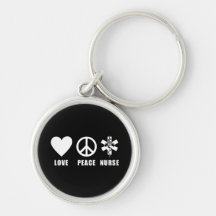 Love Peace Nurse Keychain