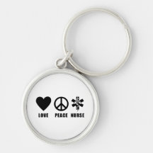 Love Peace Nurse Keychain