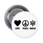 Love Peace Nurse Pinback Buttons